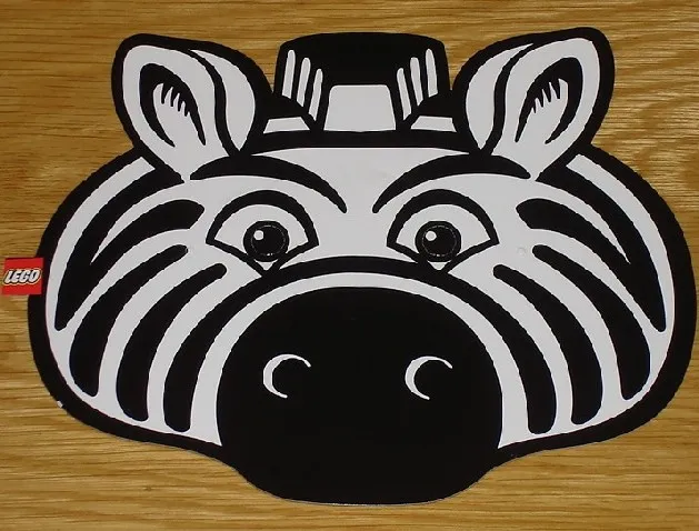 Headgear, Mask, Cardboard with Rubberband, Zebra