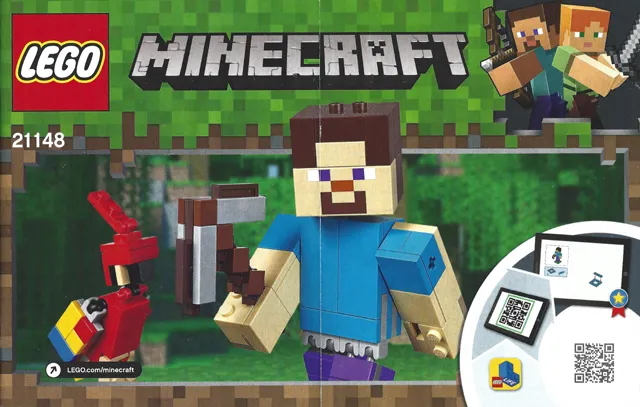 Minecraft Steve BigFig with Parrot