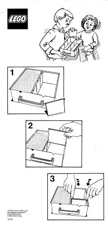 Storage Bin with Handle and Six Compartments with Green Baseplate Covers