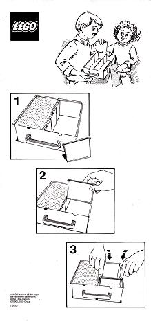 Storage Bin with Handle and Six Compartments with Green Baseplate Covers