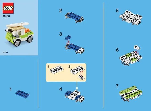 Monthly Mini Model Build Set - 2014 07 July, Beach Van polybag