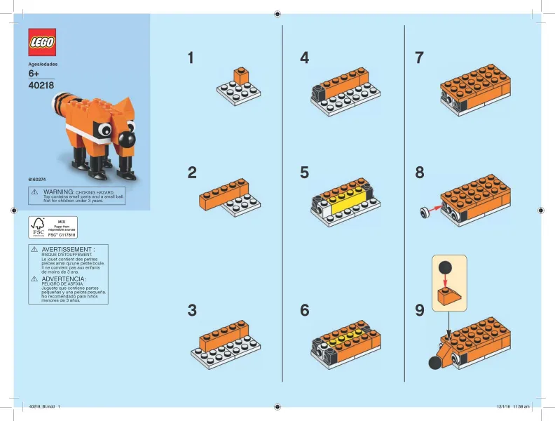 Monthly Mini Model Build Set - 2016 11 November, Fox polybag