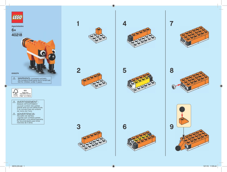 Monthly Mini Model Build Set - 2016 11 November, Fox polybag