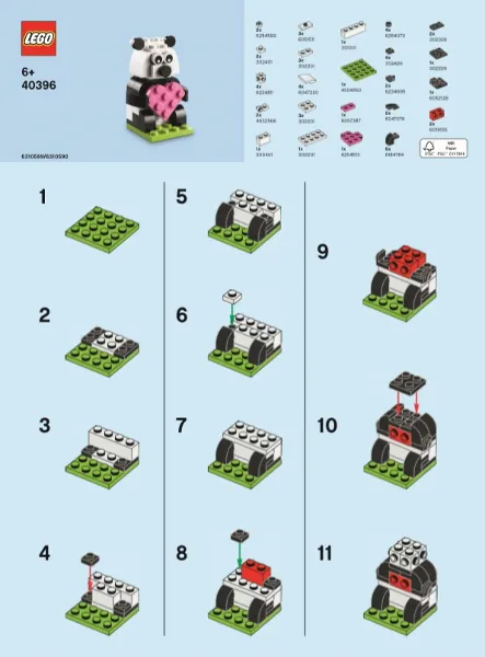Monthly Mini Model Build Set - 2020 02 February, Valentine Panda polybag