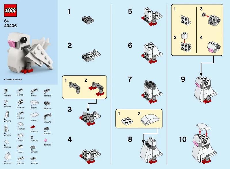 Monthly Mini Model Build Set - 2020 12 December, Human Rights Day Dove polybag