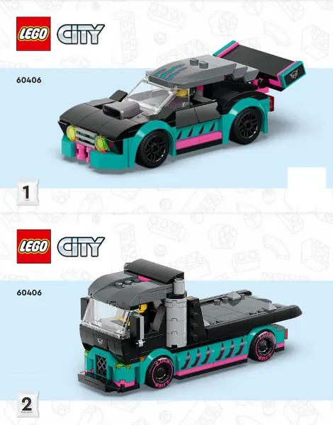 Race Car and Car Carrier Truck