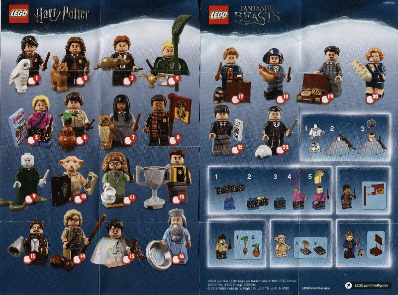 Minifigure, Harry Potter, Series 1 (Complete Series of 22 Complete Minifigure Sets)