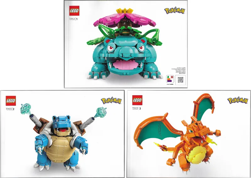 Venusaur, Charizard and Blastoise