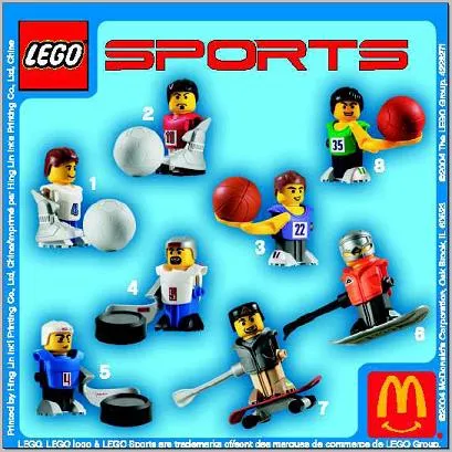 McDonald's Sports Set Number 7 - Dark Bluish Gray Vest Skateboarder polybag