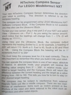 Compass Sensor for Mindstorms NXT