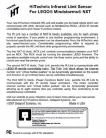 Infrared Link Sensor for Mindstorms NXT