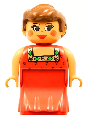 Duplo Figure, Female Lady, Red Dress, Blush, Ponytail (4171811)