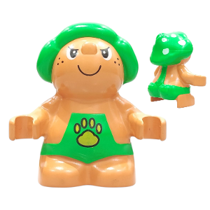 Duplo Figure Little Forest Friends, Male, Green Outfit with Yellow Paw Pattern (Trouble Toadstool)