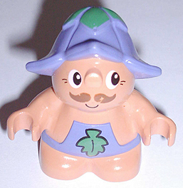 Duplo Figure Little Forest Friends, Male, Medium Violet Outfit with Leaf Pattern (Boomer Bluebell) (4142312)