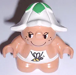Duplo Figure Little Forest Friends, Male, White Outfit with Bee Pattern (Dozey Meadowsweet) (4142313)