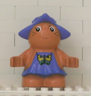 Duplo Figure Little Forest Friends, Female, Medium Violet Dress with Butterfly Pattern (Jangle Bluebell)