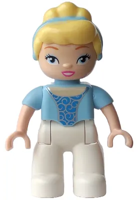 Duplo Figure Lego Ville, Disney Princess, Cinderella, Bright Light Blue Headband (6044338 / 6018267)