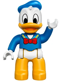 Duplo Figure Lego Ville, Donald Duck, Bright Light Orange Legs, Blue Shirt, Red Bow (6145764 / 6206105)