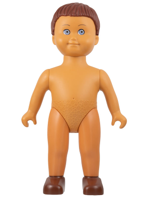 Duplo Figure Doll, Large, without Clothes, Reddish Brown Male Hair, Nougat Body (6078089)