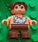 Duplo Figure, Child Type 2 Baby, Brown Legs and Bonnet (Caveman)