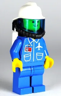 Airport - Blue, Blue Legs, White Fire Helmet, Breathing Hose, White Air Tanks, Nose Freckles
