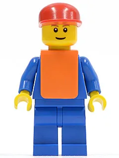 Airport - Blue 3 Button Jacket & Tie, Red Cap, Blue Legs, Orange Vest, Eyebrows