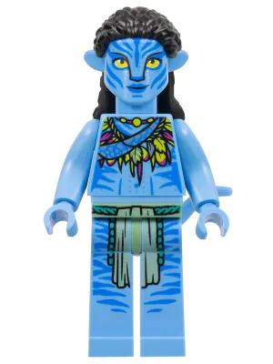 Neytiri - Lime and Magenta Feather Necklace, Closed Mouth Smile