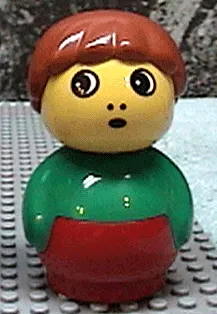 Primo Figure Boy with Red Base, Green Top, Dark Orange Hair (4107977)