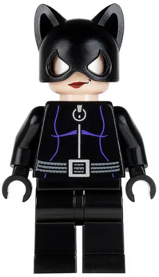 Catwoman - Black Suit with Dark Purple Trim, Red Lips