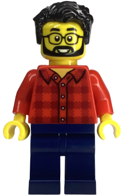 Camper - Male, Red Plaid Flannel Shirt, Dark Blue Legs, Black Hair, Glasses, Beard