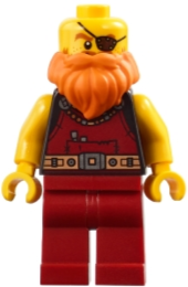Medieval Seaside Market Blacksmith - Male, Dark Red Overalls with Tools, Orange Beard