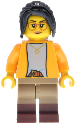 Antique Shop - Female, Bright Light Orange Jacket, Dark Tan Legs with Molded Reddish Brown Boots, Black Ponytail