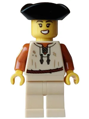 Pirate - Female, Tan Vest and Legs, Black Tricorne Hat
