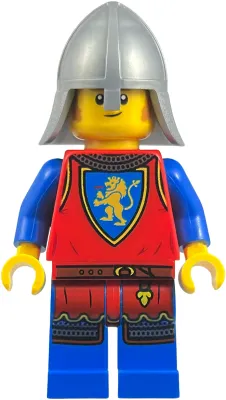 Lion Knight - Male, Flat Silver Neck Protector, Sideburns