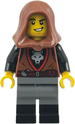 Wolfpack - Male, Dark Bluish Gray Legs with Black Boots, Reddish Brown Hood