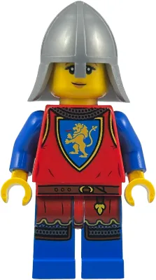 Lion Knight - Female, Flat Silver Neck Protector, Scared Face Sideburns