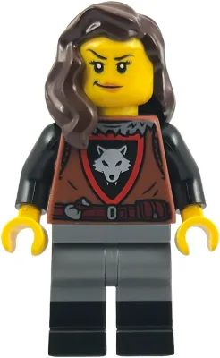 Wolfpack - Female, Dark Bluish Gray Legs with Black Boots, Dark Brown Hair