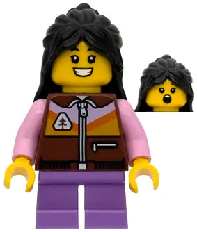 Sequoia Tree Trail Tourist - Daughter, Reddish Brown Jacket, Medium Lavender Short Legs, Long Black Hair