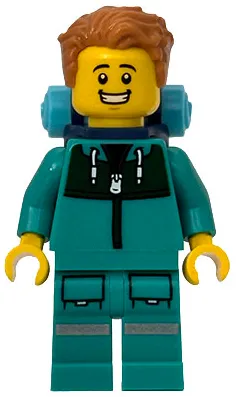 Sequoia Tree Trail Hiker - Male, Dark Turquoise Hoody and Legs, Medium Nougat Hair, Backpack