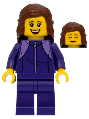 Sequoia Tree Trail Hiker - Female, Dark Purple Tracksuit, Reddish Brown Hair Mid-Length