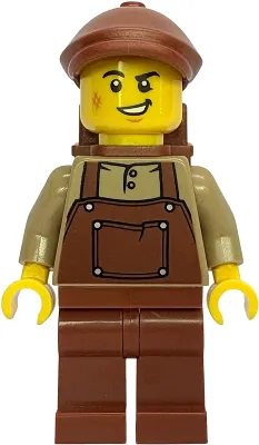 Gold Mine Miner - Male, Dark Tan Shirt with Reddish Brown Apron, Reddish Brown Legs, Flat Cap and Backpack