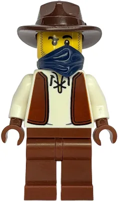 Gold Mine Miner - Male, White Shirt with Reddish Brown Vest, Reddish Brown Legs, Dark Brown Fedora, Dark Blue Bandana