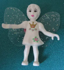 Belville Fairy (Thumbelina) - White with Flowers and Crown Pattern, Wings, Bow