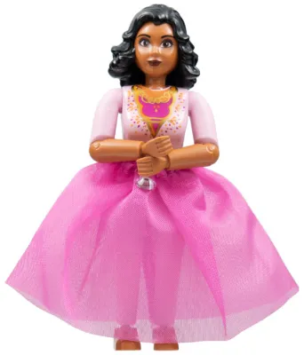 Belville Female, Adult Woman (Safran) - Pink Pants, Pink Top with Dark Pink Inset Pattern, Black Hair, Skirt