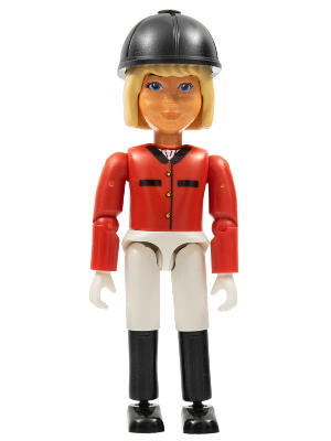 Belville Female - Horse Rider, White Shorts, Red Shirt, Light Yellow Hair, Helmet