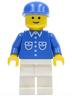 Shirt with 6 Buttons - Blue, White Legs, Blue Cap