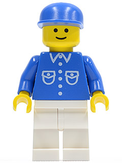 Shirt with 6 Buttons - Blue, White Legs, Blue Cap