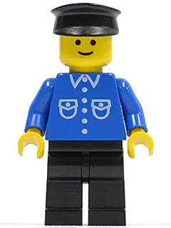 Shirt with 6 Buttons - Blue, Black Legs, Black Hat