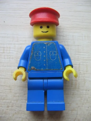 Shirt with 5 Buttons (Sticker) - Blue - Blue Legs, Red Hat