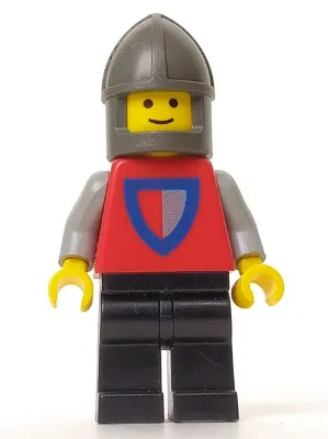 Classic - Knight, Shield Red/Gray, Black Legs, Dark Gray Chin-Guard